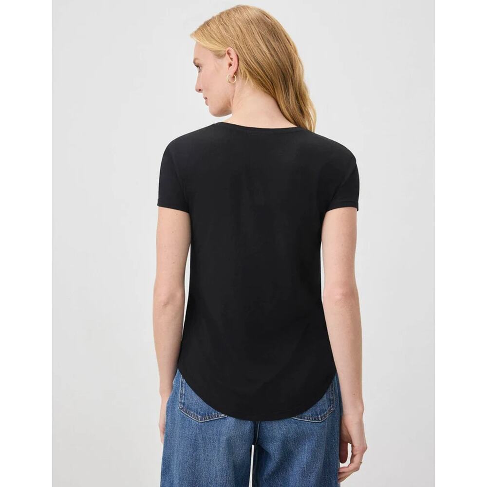 Splendid Women Black Supima Cotton / Modal Knit Abbie Basic Crewneck Tee Size S - Picture 3 of 9